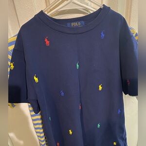 Polo by Ralph Lauren Kids Navy Shirt with Colorful Embroidery